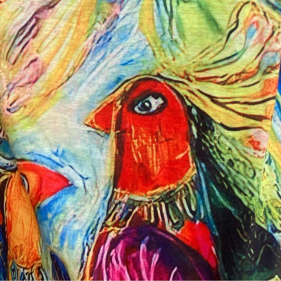 Noracora Long Maxi Peacock Multi Color Double Slit Maxi Dress! - Picture 4 of 10